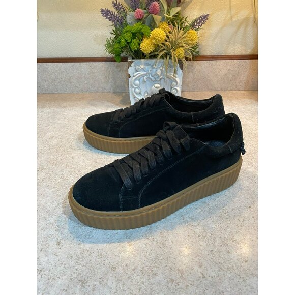 J/Slides Suede Platform Sneaker Black Size 7 - Picture 3 of 11